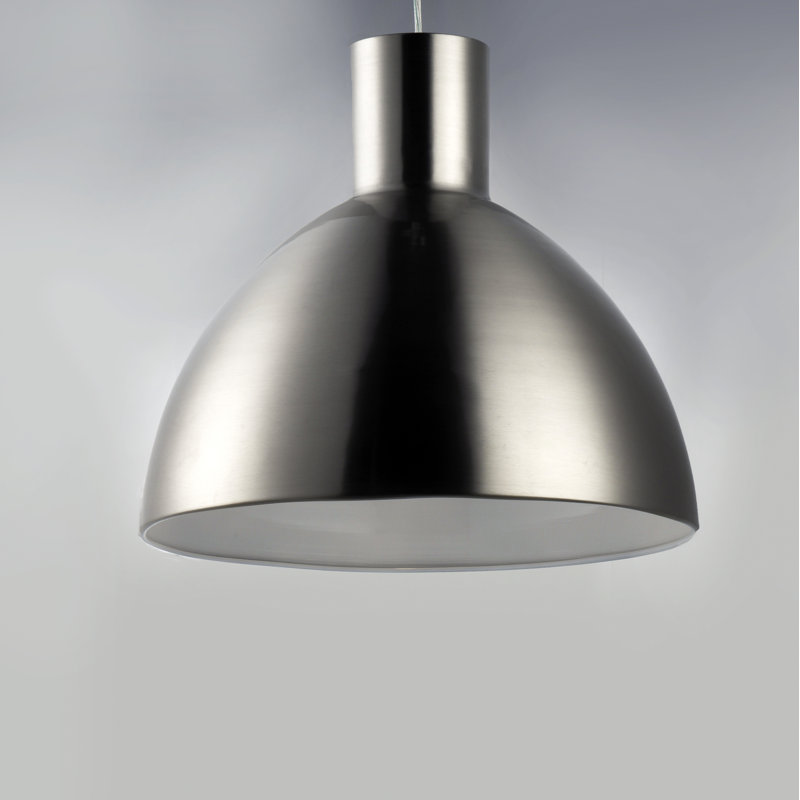Wava 1 - Light Single Pendant, Satin Nickel, 13.75" H x 13.75" W x 13.75" D