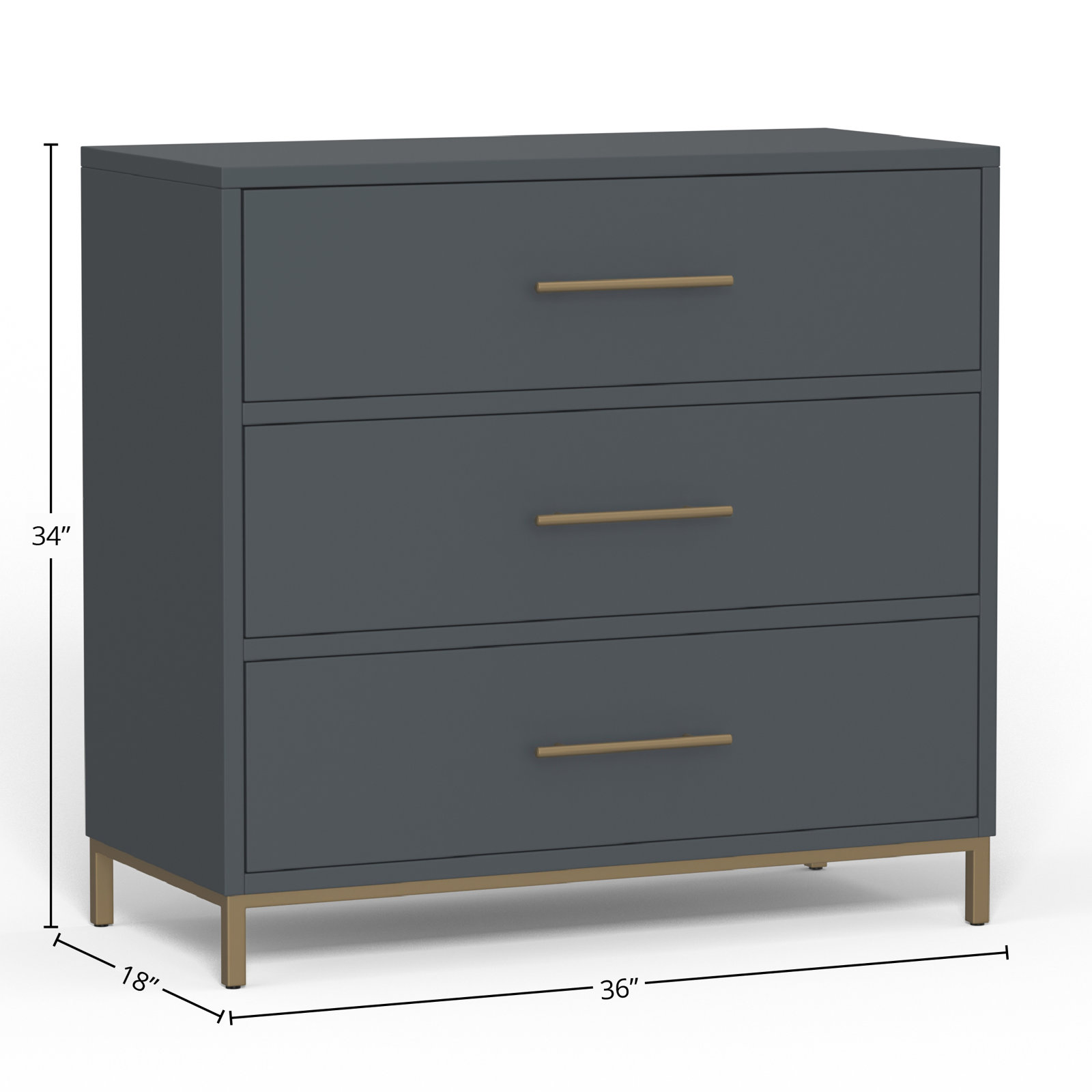 Marino 36 " Mahogany Dresser, Slate Gray