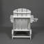 Chaise Adirondack pliante en PEHD avec porte-gobelet double - Chaise Adirondack en composite avec texture bois - Blanc-900839852