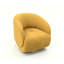 Fauteuil d'appoint pivotant en velours jaune