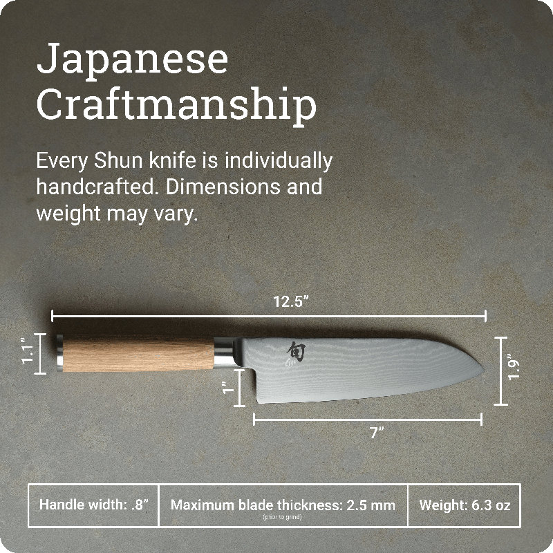 Couteau traditionnel japonais Shun Shun de 7 po Shun, 11", 7"