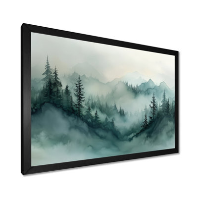 Fading Light Gradient Forest Landscape II - montagnes, art mural