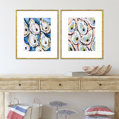Art encadré de coquilles d'huîtres