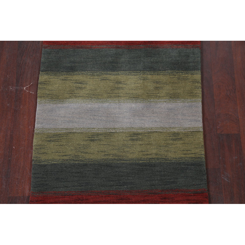 Tapis oriental rayé Gabbeh 3 x 5