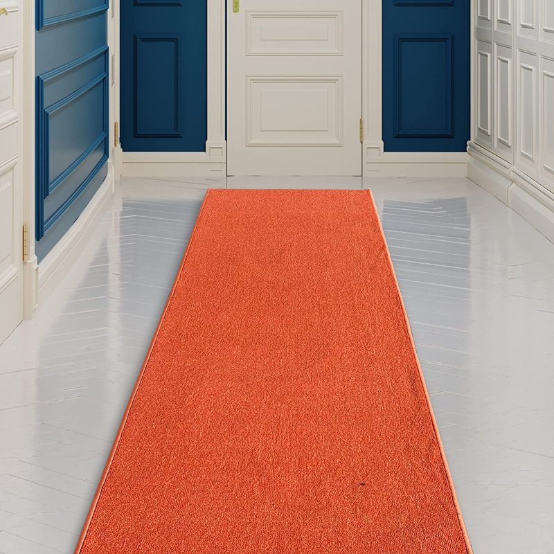 Tapis de couloir orange, Tapis de couloir 2 pi 7 po x 21 pi
