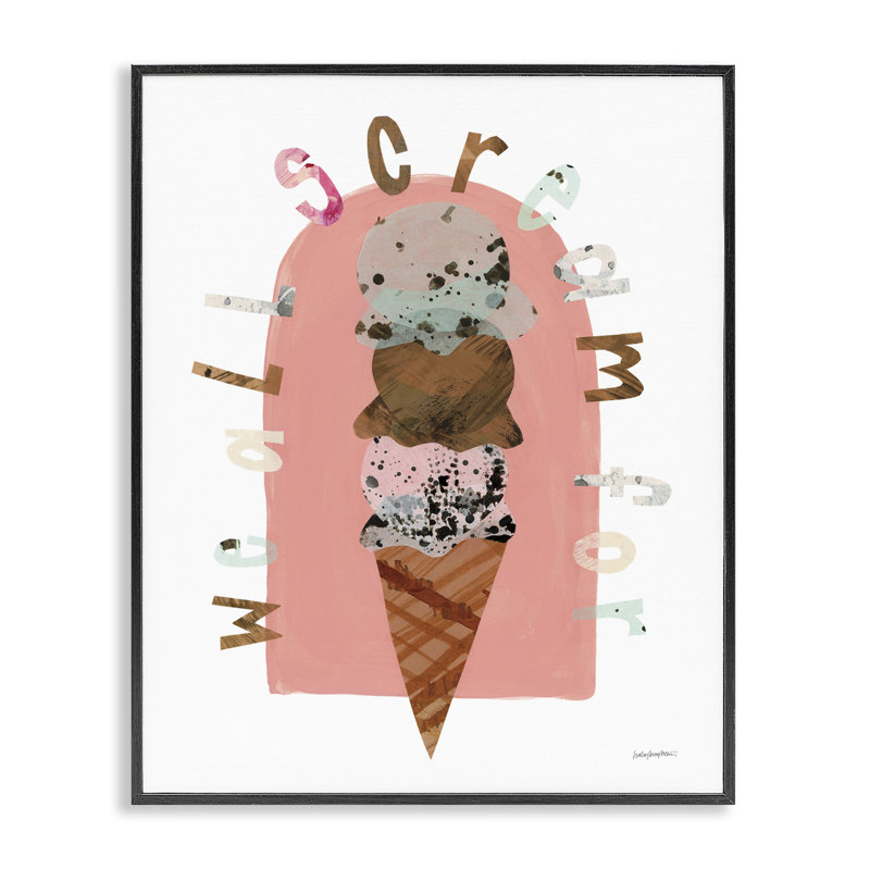  «All Scream For Ice Cream» par Haley Knighten, H 14 po x l 11 po, Giclée encadrée noir minuit