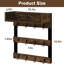 Coffee Mug Holder Wall Mounted, 3-Tier Coffee Cup Rack With 12 Hooks, Rustic Wood Mug Organizer With Top Shelf, Coffee Bar Accessories Rack, Mug Display For Home Kitchen, Brown