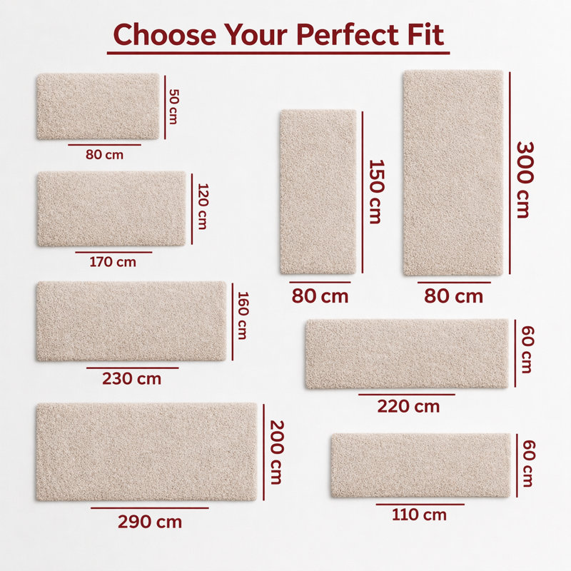 Aspire Homeware Beige Shaggy Area Rug Soft Plush Indoor Carpet, Rectangle 60cm Width X 110cm Length