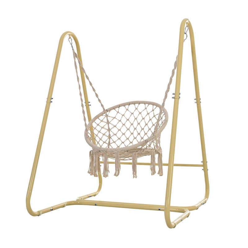 Chaise de hamac balançoire en macramé avec support Swing Chair