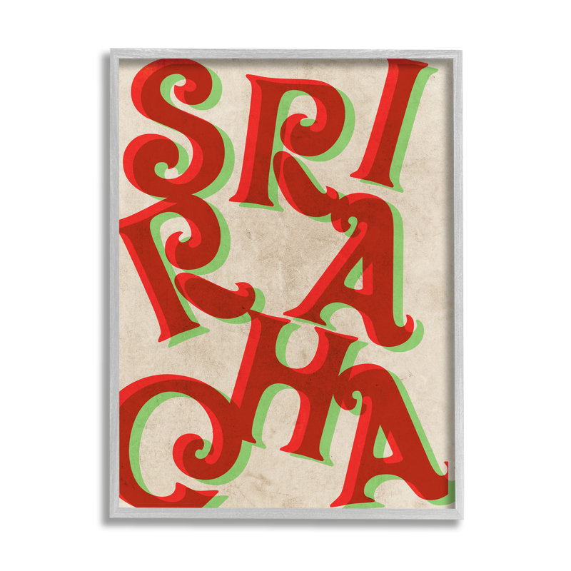 Sauce piquante Sriracha, H 30 po x l 24 po x P 1,5 po, Estampe numérique Farmhouse