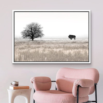 " Countryside Bison Buffalo Tree Landscape "
