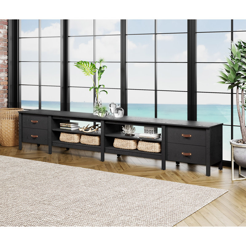 Crédence de rangement l 118 po Ashae, Noir