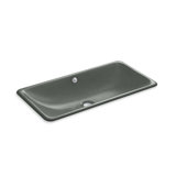 Iron Plains®Trough Rectangle Dual Mount Bathroom Sink with Overflow