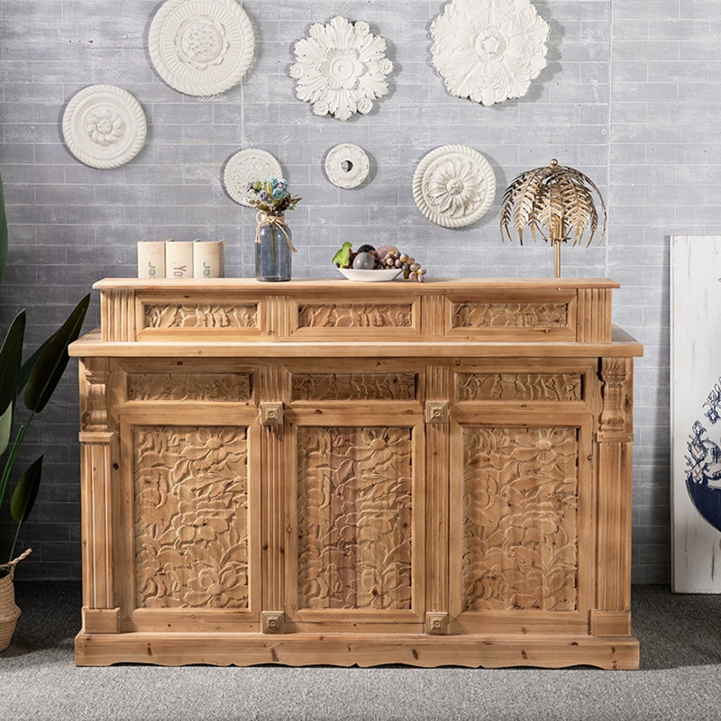 62.99" Brown Standard Solid Reception Desk