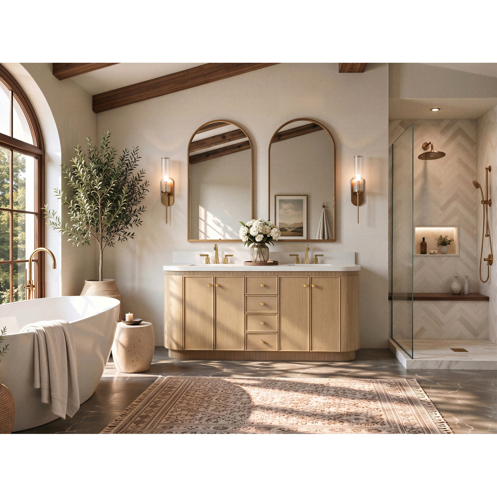 Aston Oak Single Bathroom Vanity, 60 inch, Natural Oak