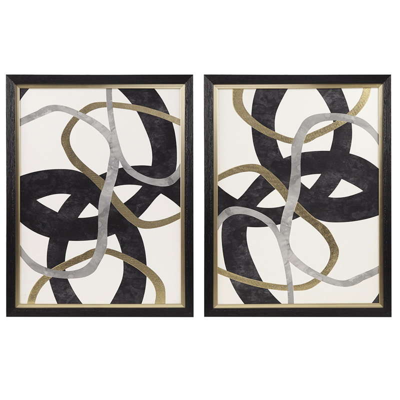 Gold Abstract Canvas Wall Decor, Elevate Your Home Style Art With Frame, Modern Interior Accent