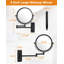 Miroir de maquillage mural - miroir grossissant 1X / 10X pour le mur, miroir de salle de bain extensible pivotant à double face 360 ° 8 pouces pour le rasage, noir