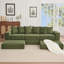 Canapé modulaire en velours côtelé avec assise profonde et coussins décoratifs Corduroy-118136057