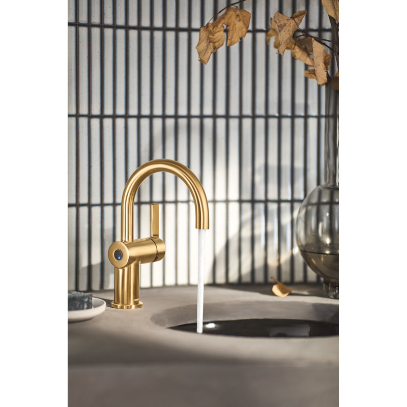 Moen Cia Motionsense Wave Touchless Single Handle Bathroom Sink Faucet with Drain Assembly, Brushed Gold