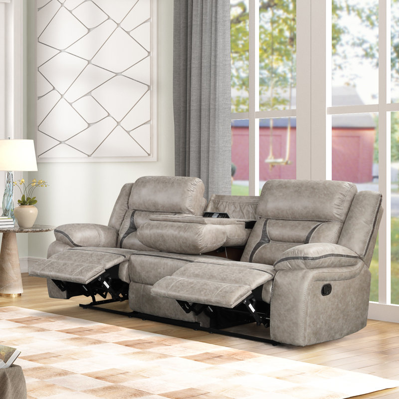 Canapé inclinable à accoudoirs coussinés de 88 po Wallart