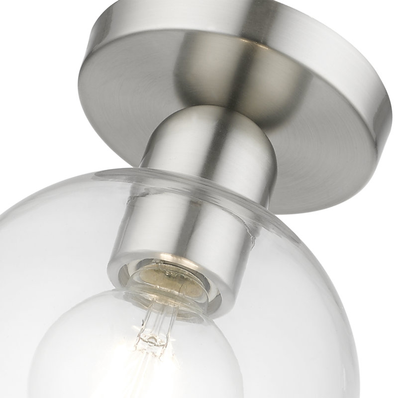 Plafonnier semi-encastré 1 lumière 6,5 po Funnell, Nickel brossé