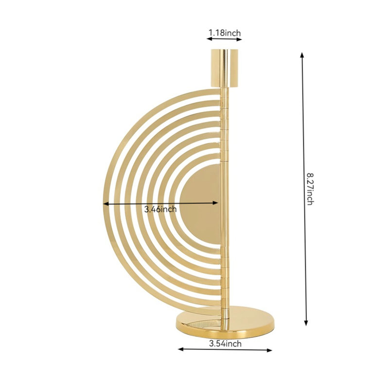 Bougeoir de table en métal, H 8,27 po x l 3,54 po x P 3,54 po