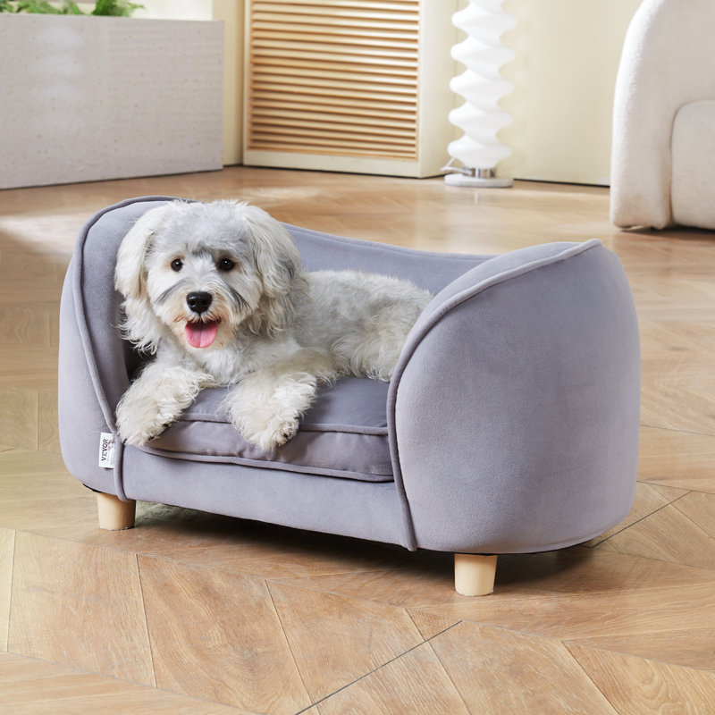 Velvet Pet Bed, Grey