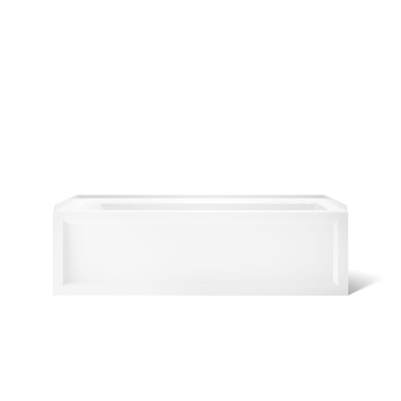 Archer 66" x 32" Soaking Bathtub, White, Right