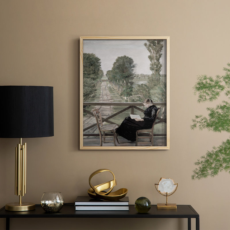 «Vintage Portrait Print LX», reproduction encadrée - bois massif, Naturel, H 30 po x l 24 po