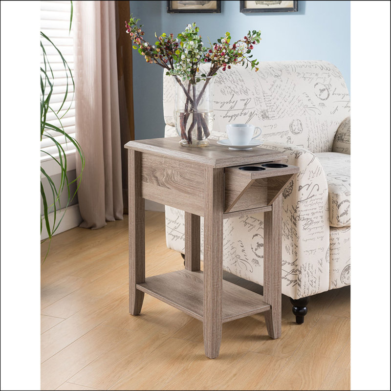 Mariby End Table with Storage, Taupe