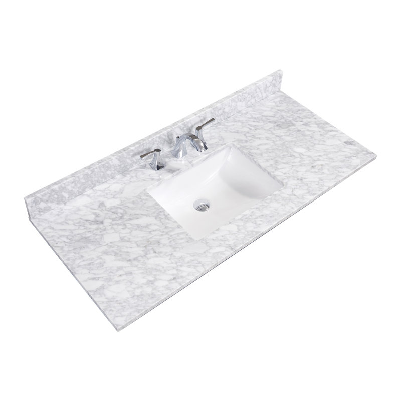 Altair 49 in. Carrara Marble Vanity Top with Ceramic Sink