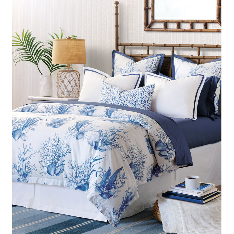 Majorca Coastal Cotton Percale Duvet Cover, Super King Duvet Cover