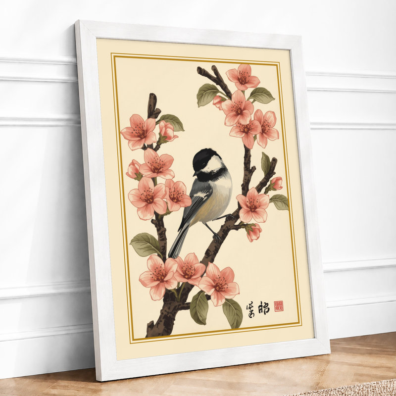 Spring Song Japandi - Framed Print, A3 - 42.0 x 29.7 cm, White