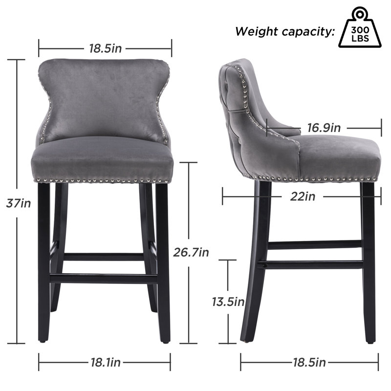 Tabouret de bar 26,7 po, gris