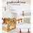 Mewzoom 37" Luxury Cats Trees Condo for Large Cat, 3 Level Solid Wooden Cats Tower Natural Cat House Furniture