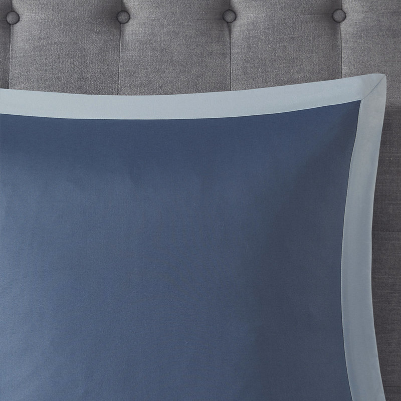 Collection d'édredon très grand lit, bleu, coussins de broderie, lavable à la machine, froissé, Bleu