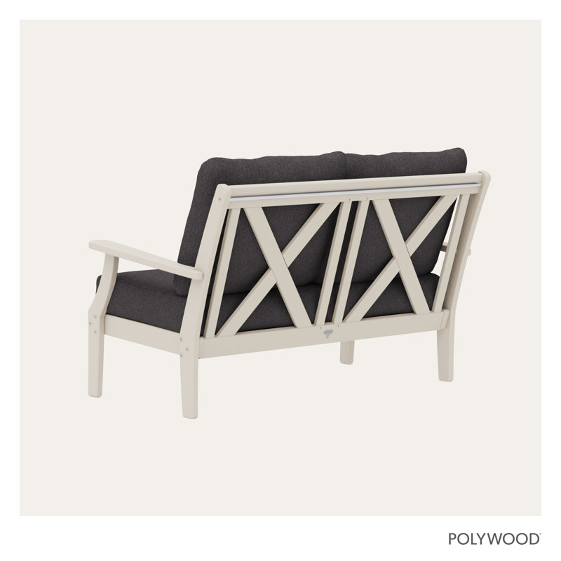 Braxton Deep Seating Loveseat, Sand/Ash Charcoal