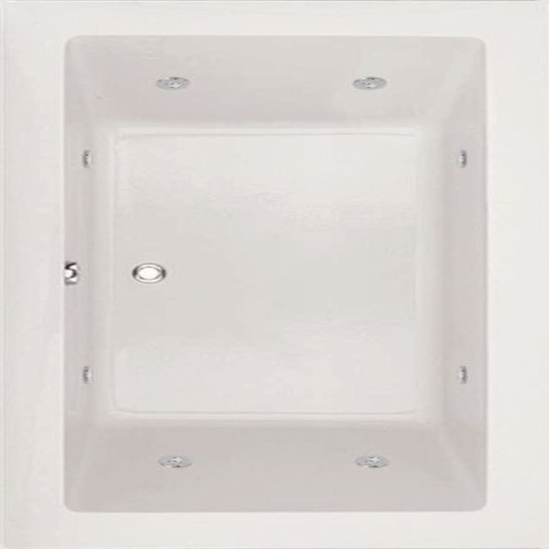 Kayla 74'' x 42'' Air Acrylic Bathtub, White, Matte Black
