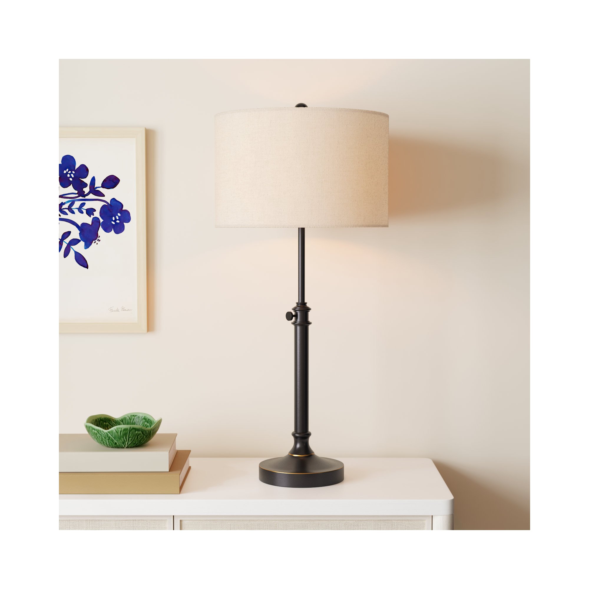 Elita Adjustable Metal Table Lamp, Antique Bronze