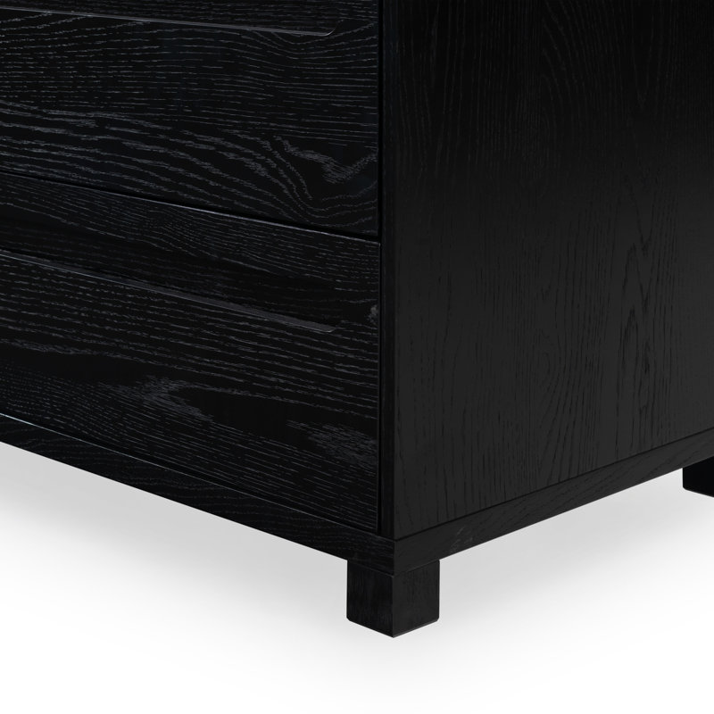Tobiette 6 Drawer Wood Dresser, Black