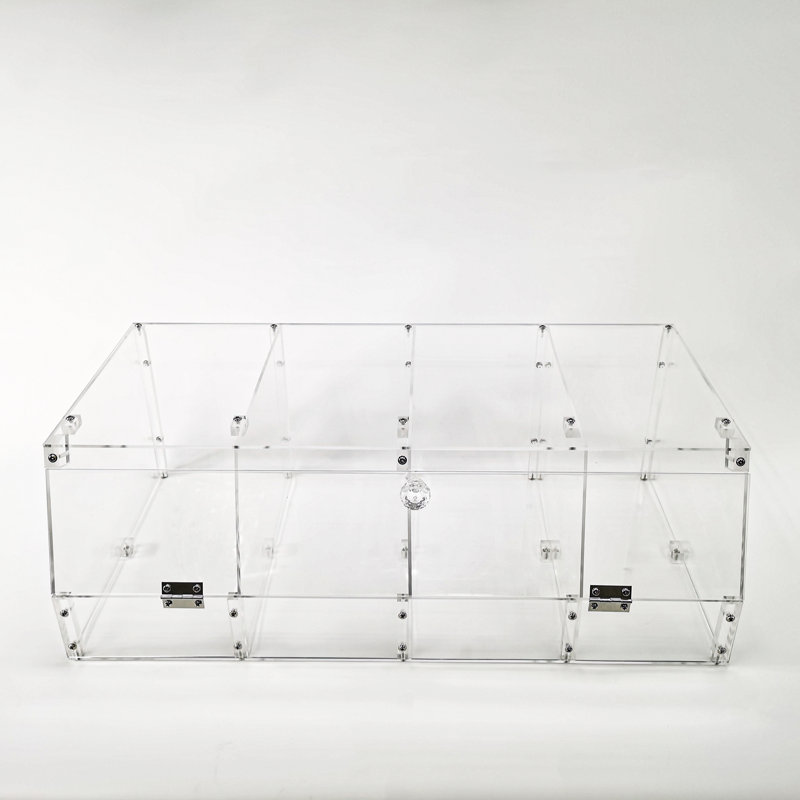 Clear Acrylic Rectangular Stackable Organizer with 4 Compartments