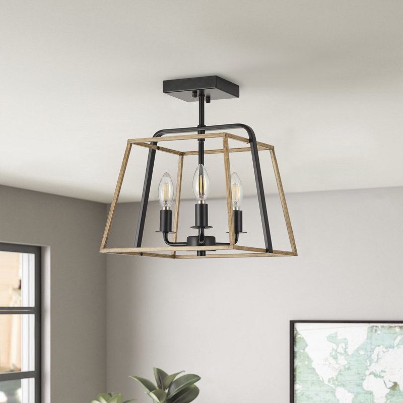 3-Matte black dimmable iron Flush mount light