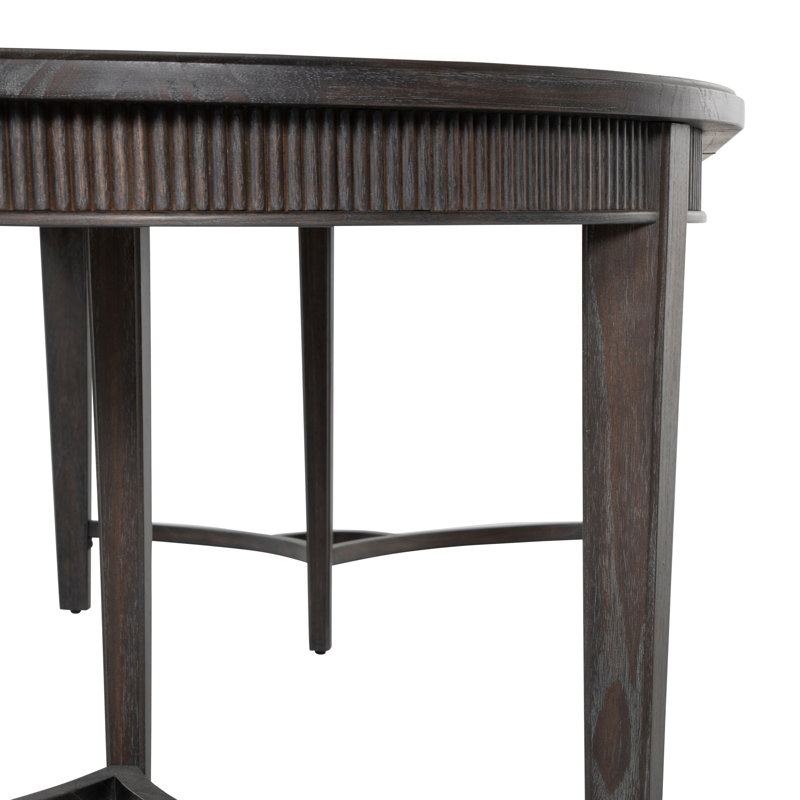 Whitlock Extendable Solid Wood Dining Table, Cerused Forest Black