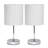 Amandev Simple Designs Mini Basic Table Lamp with Drum Fabric Shade-16393460