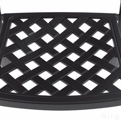 7-Piece Set Of Cast Aluminum Patio Furniture With Brown Cushions