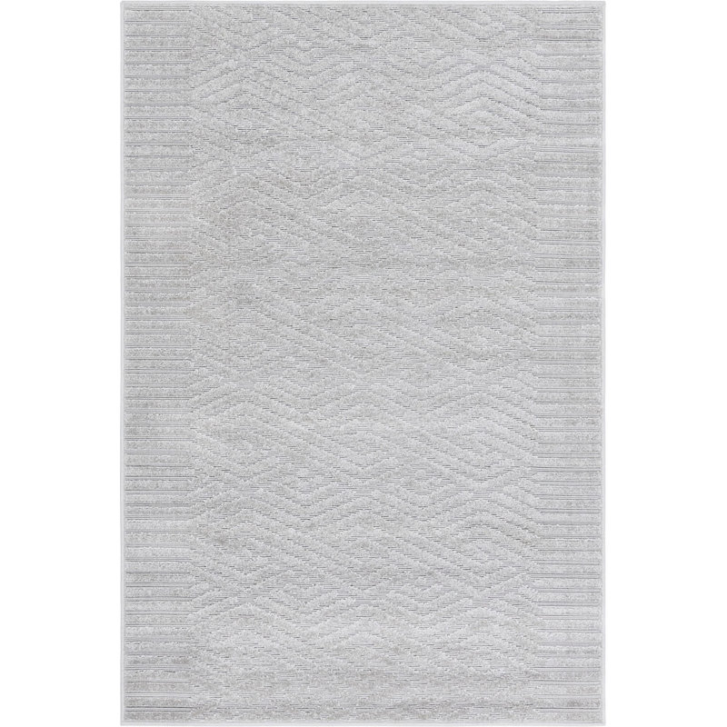 Tapis d'extérieur couleur argent Claudia, Rectangle 4 pi x 6 pi
