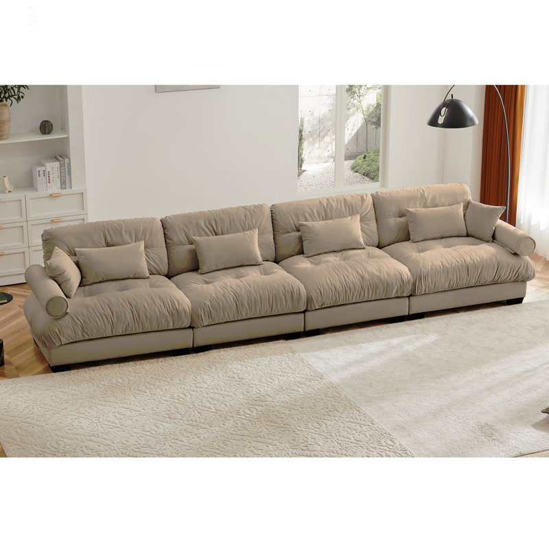 Canapé modulaire en velours surdimensionné Comfort, Velours brun