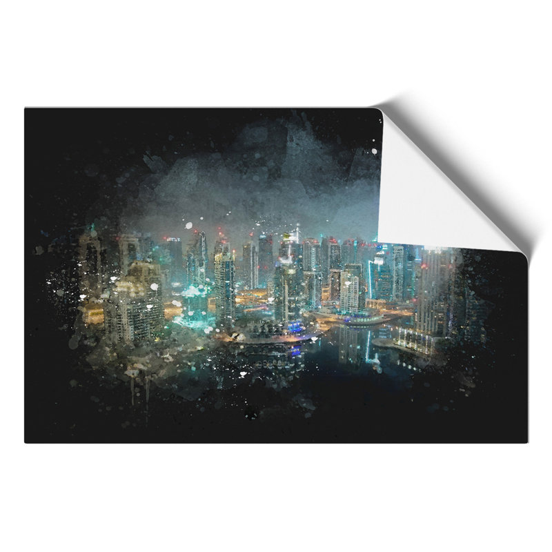 Dubai Skyline Vol.3 Paint Splash - No Frame Print, 59cm H x 84cm W x 0.1cm D