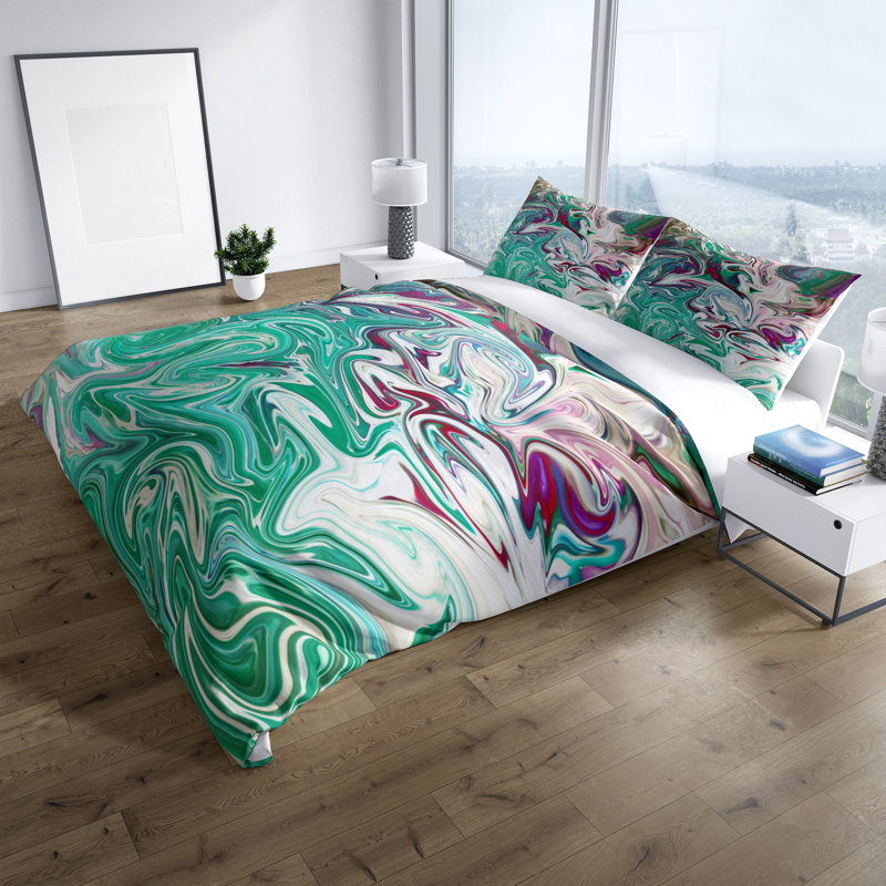 Ensemble de housse de couette Swirl, Housse de couette très grand + 2 taies décorativ