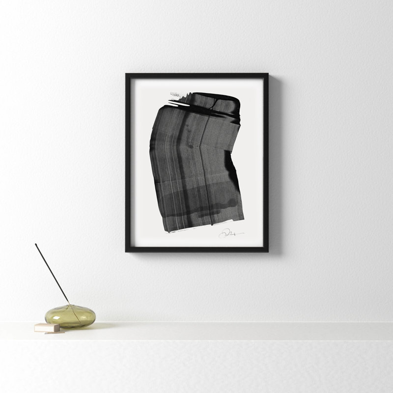 Brushstroke 1 by Jacques Pilon, Black, 20" H x 16" W x 1.25" D